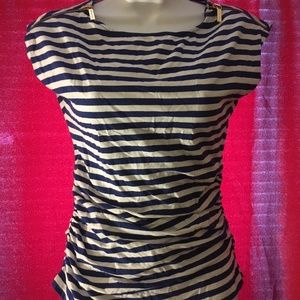 MICHAEL KORS blue and white stripped top S